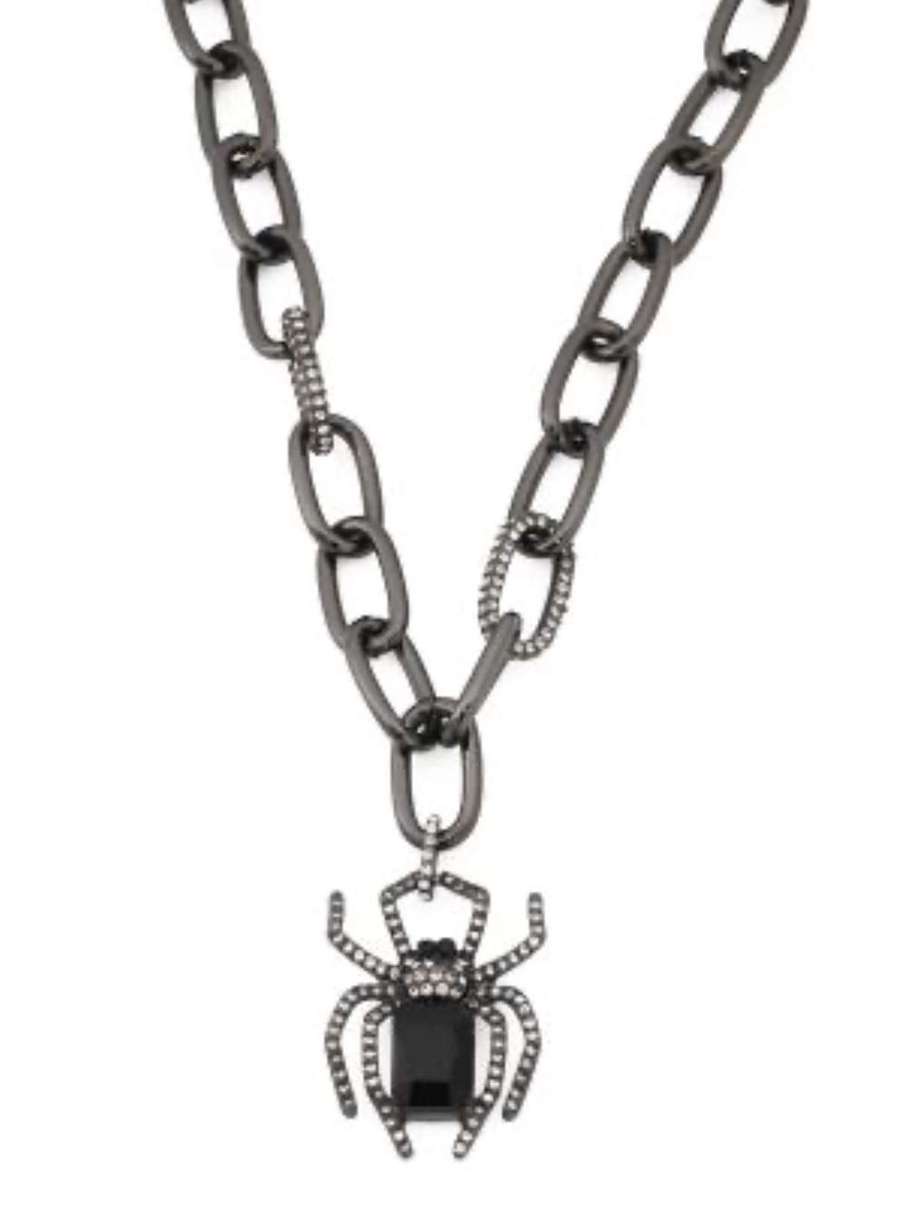 Betsey Johnson NWT Black Crystal Spider Chain Necklace - Picture 5 of 5